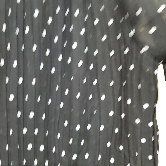 Vintage Only Necessity Flowy Pleated Sheer Polka dot Loose Fit Shirt Large - Picture 6 of 7